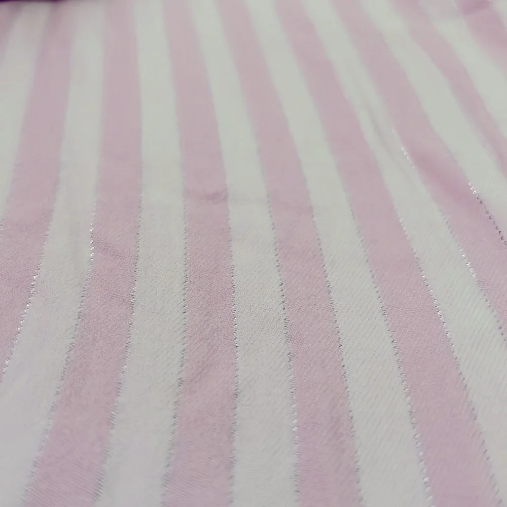Victorias Secret XL Pajama Lounge Pants Pink & White Striped w/ Silver Thread - Picture 2 of 8
